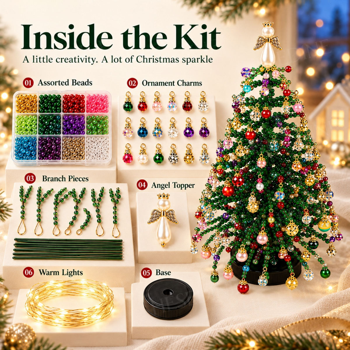 Merry Bead Christmas Tree Kit • Hesedine