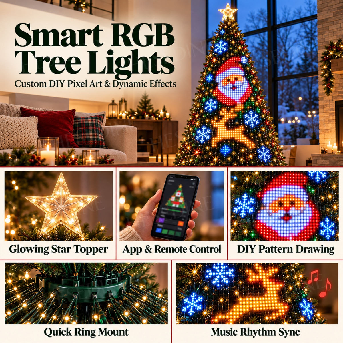 Jolly Animated Christmas Tree Lights • Hesedine
