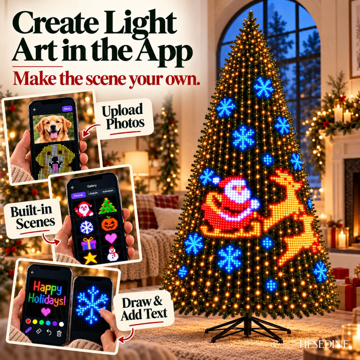 Jolly Animated Christmas Tree Lights • Hesedine